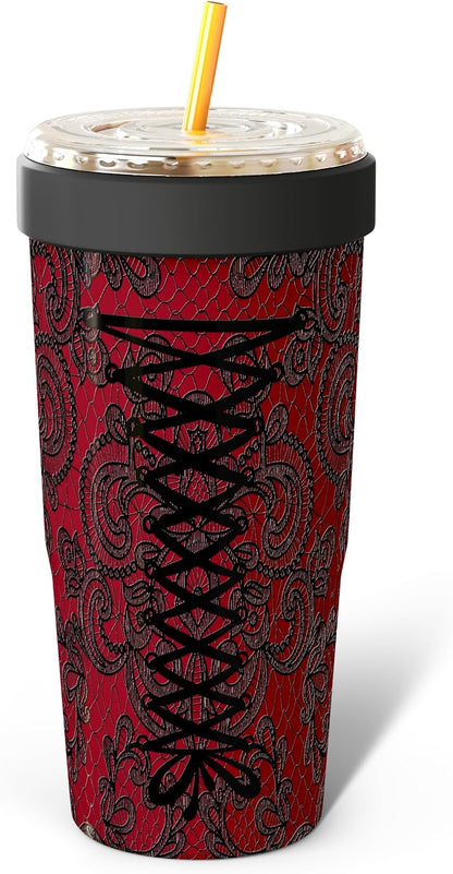 Togo Buddy 30 oz Stainless Steel Vacuum Insulated Tumbler To Go Coffee Cup – Iced Coffee Cups, Iced Coffee Sleeve, Travel Mug, Thermal Cup for Hot & Cold Drinks, Dunkin Cup (Pink Pencil) - Colors A