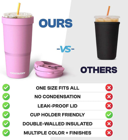 Togo Buddy 30 oz Stainless Steel Vacuum Insulated Tumbler To Go Coffee Cup – Iced Coffee Cups, Iced Coffee Sleeve, Travel Mug, Thermal Cup for Hot & Cold Drinks, Dunkin Cup (Pink Pencil) - Colors A