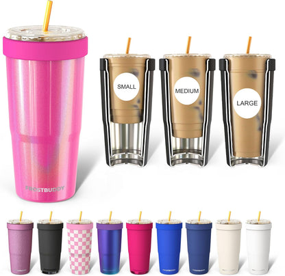 Togo Buddy 30 oz Stainless Steel Vacuum Insulated Tumbler To Go Coffee Cup – Iced Coffee Cups, Iced Coffee Sleeve, Travel Mug, Thermal Cup for Hot & Cold Drinks, Dunkin Cup (Pink Pencil) - Colors A