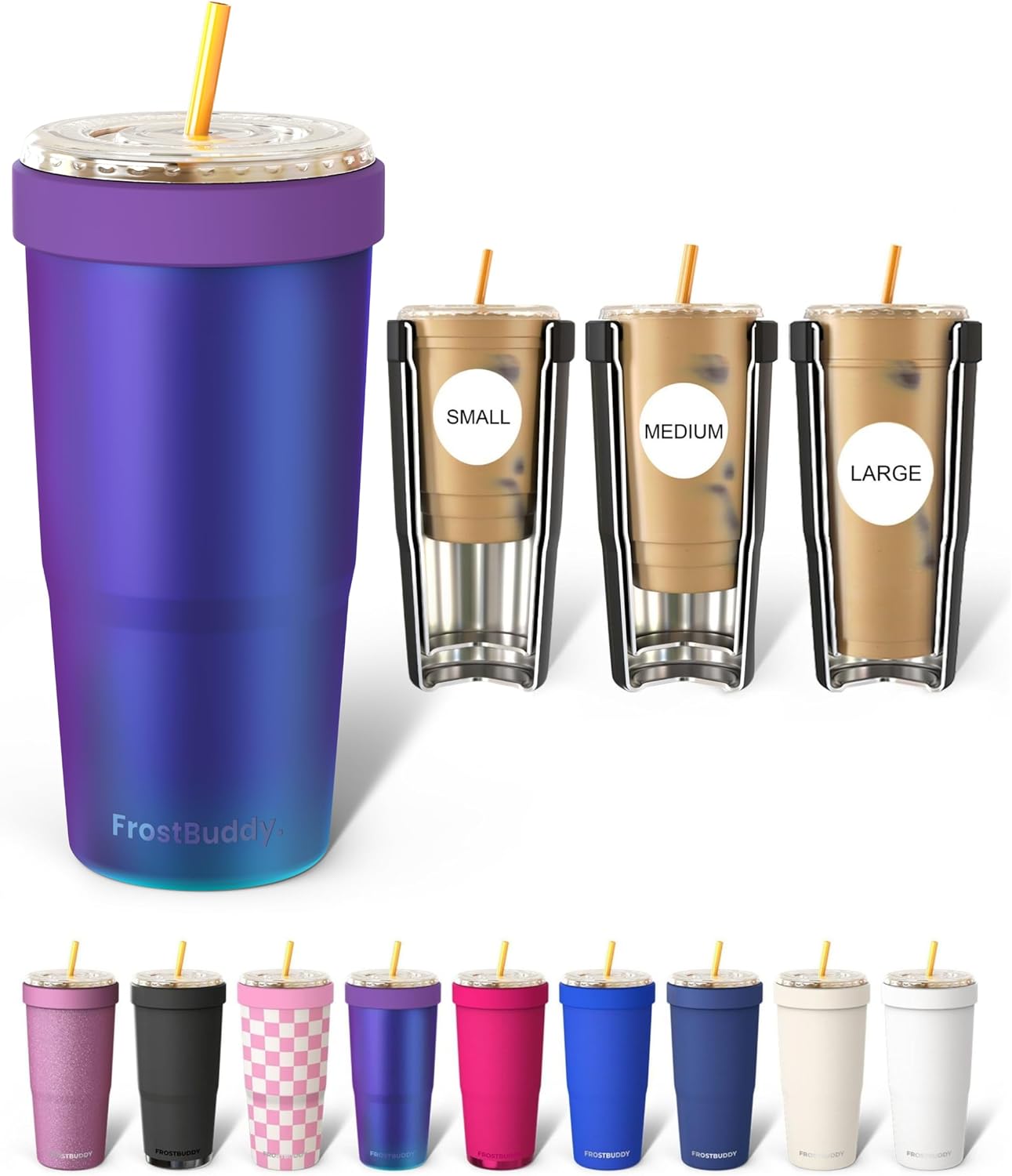 Togo Buddy 30 oz Stainless Steel Vacuum Insulated Tumbler To Go Coffee Cup – Iced Coffee Cups, Iced Coffee Sleeve, Travel Mug, Thermal Cup for Hot & Cold Drinks, Dunkin Cup (Pink Pencil) - Colors A