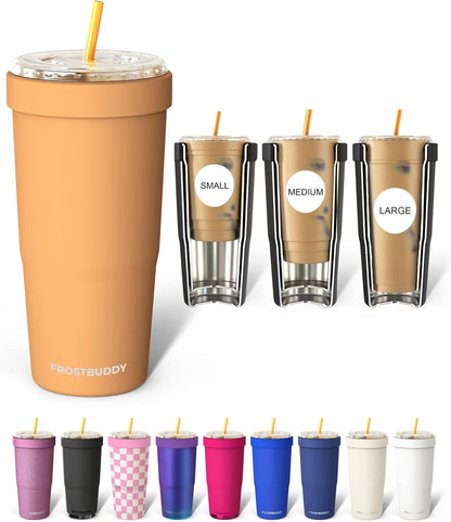Togo Buddy 30 oz Stainless Steel Vacuum Insulated Tumbler To Go Coffee Cup – Iced Coffee Cups, Iced Coffee Sleeve, Travel Mug, Thermal Cup for Hot & Cold Drinks, Dunkin Cup (Pink Pencil) - Colors A