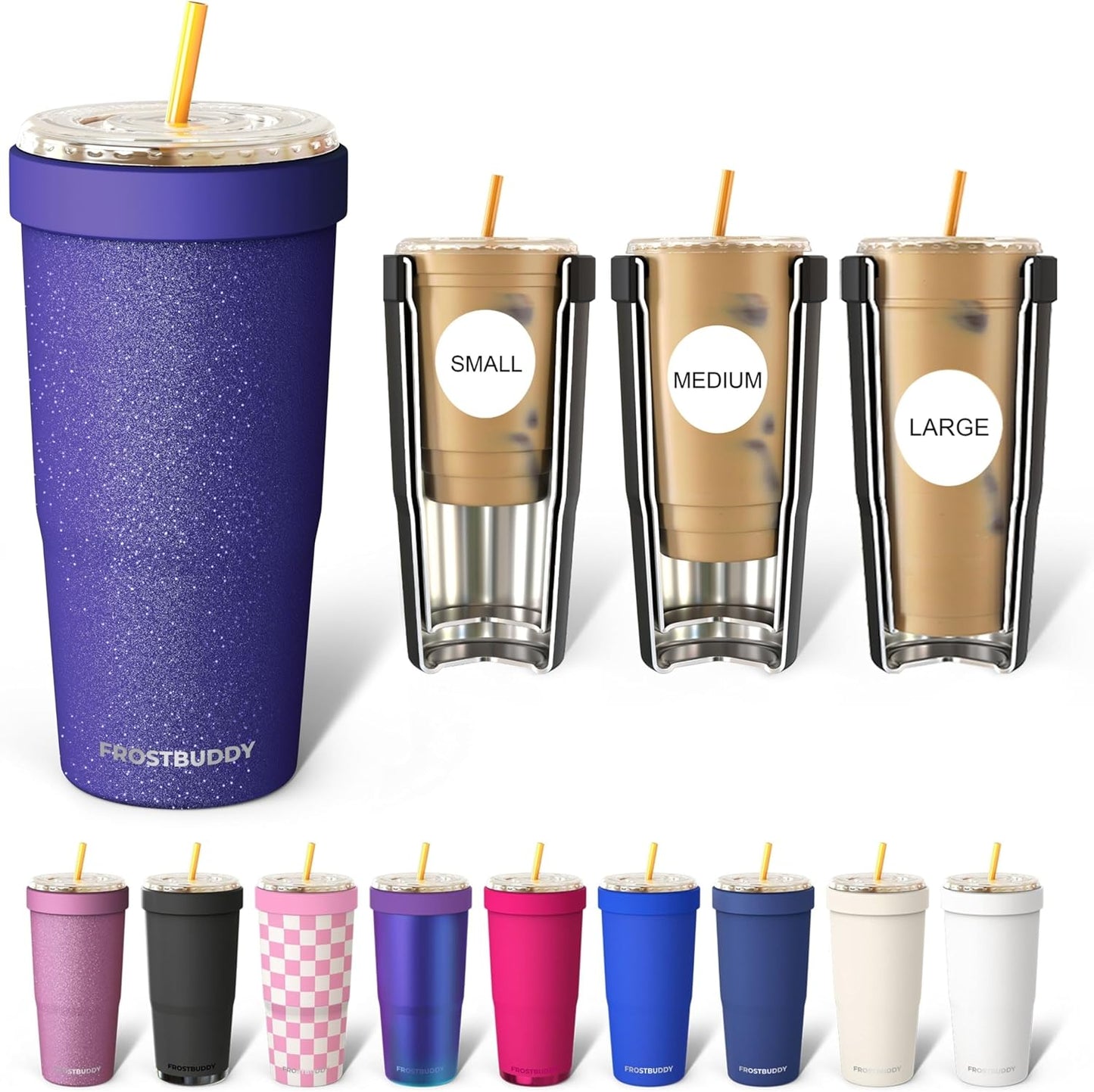 Togo Buddy 30 oz Stainless Steel Vacuum Insulated Tumbler To Go Coffee Cup – Iced Coffee Cups, Iced Coffee Sleeve, Travel Mug, Thermal Cup for Hot & Cold Drinks, Dunkin Cup (Pink Pencil) - Colors A