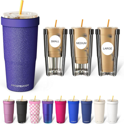 Togo Buddy 30 oz Stainless Steel Vacuum Insulated Tumbler To Go Coffee Cup – Iced Coffee Cups, Iced Coffee Sleeve, Travel Mug, Thermal Cup for Hot & Cold Drinks, Dunkin Cup (Pink Pencil) - Colors A