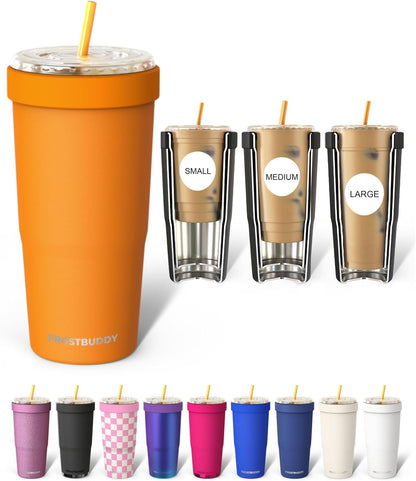 Togo Buddy 30 oz Stainless Steel Vacuum Insulated Tumbler To Go Coffee Cup – Iced Coffee Cups, Iced Coffee Sleeve, Travel Mug, Thermal Cup for Hot & Cold Drinks, Dunkin Cup (Pink Pencil) - Colors A