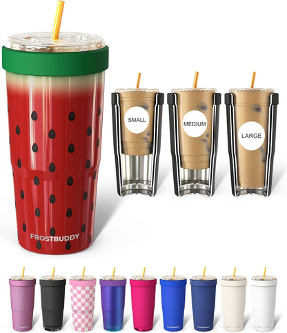 Togo Buddy 30 oz Stainless Steel Vacuum Insulated Tumbler To Go Coffee Cup – Iced Coffee Cups, Iced Coffee Sleeve, Travel Mug, Thermal Cup for Hot & Cold Drinks, Dunkin Cup (Pink Pencil) - Colors A