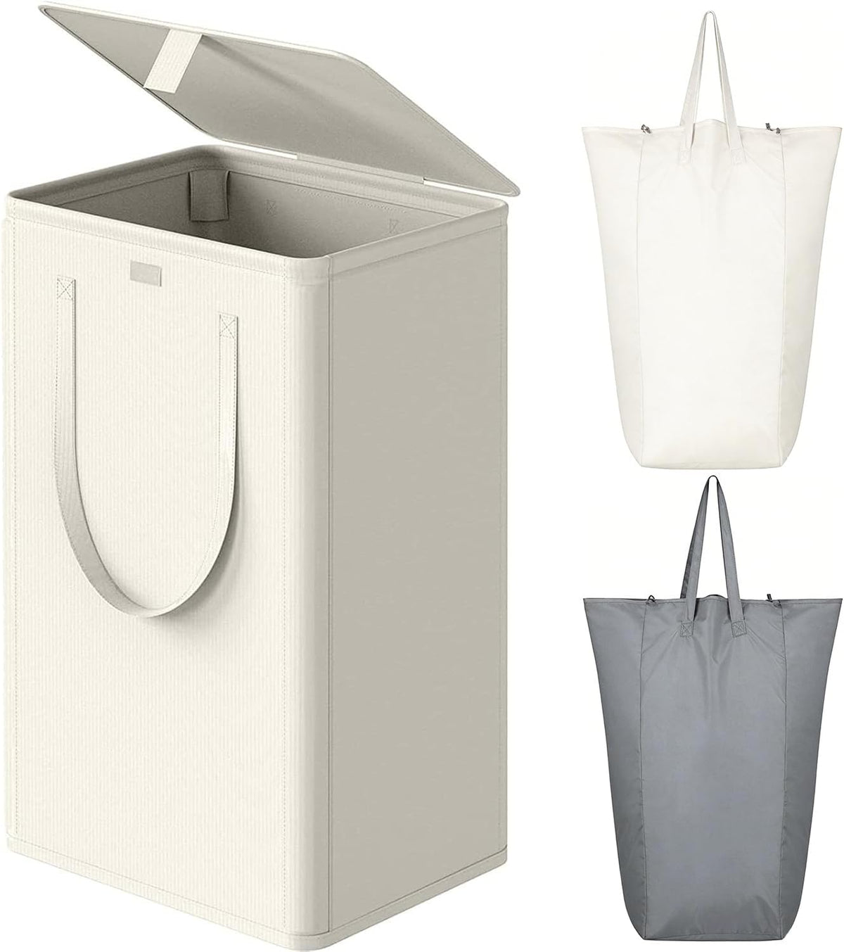 180L Double Laundry Hamper 2 Section with Lid and Removable Bags