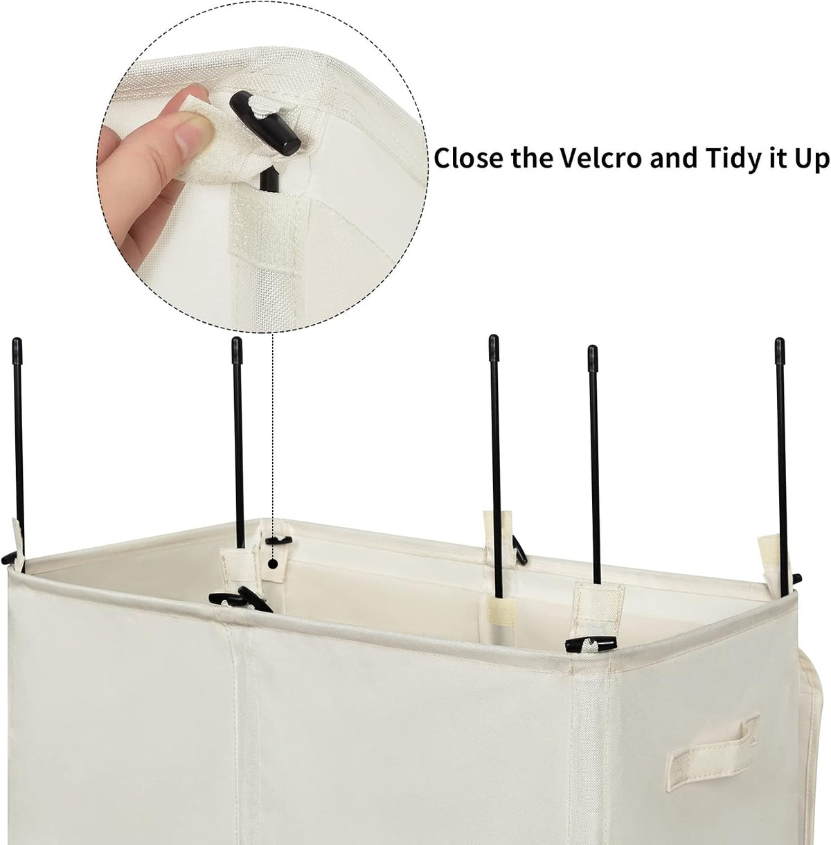 180L Double Laundry Hamper 2 Section with Lid and Removable Bags