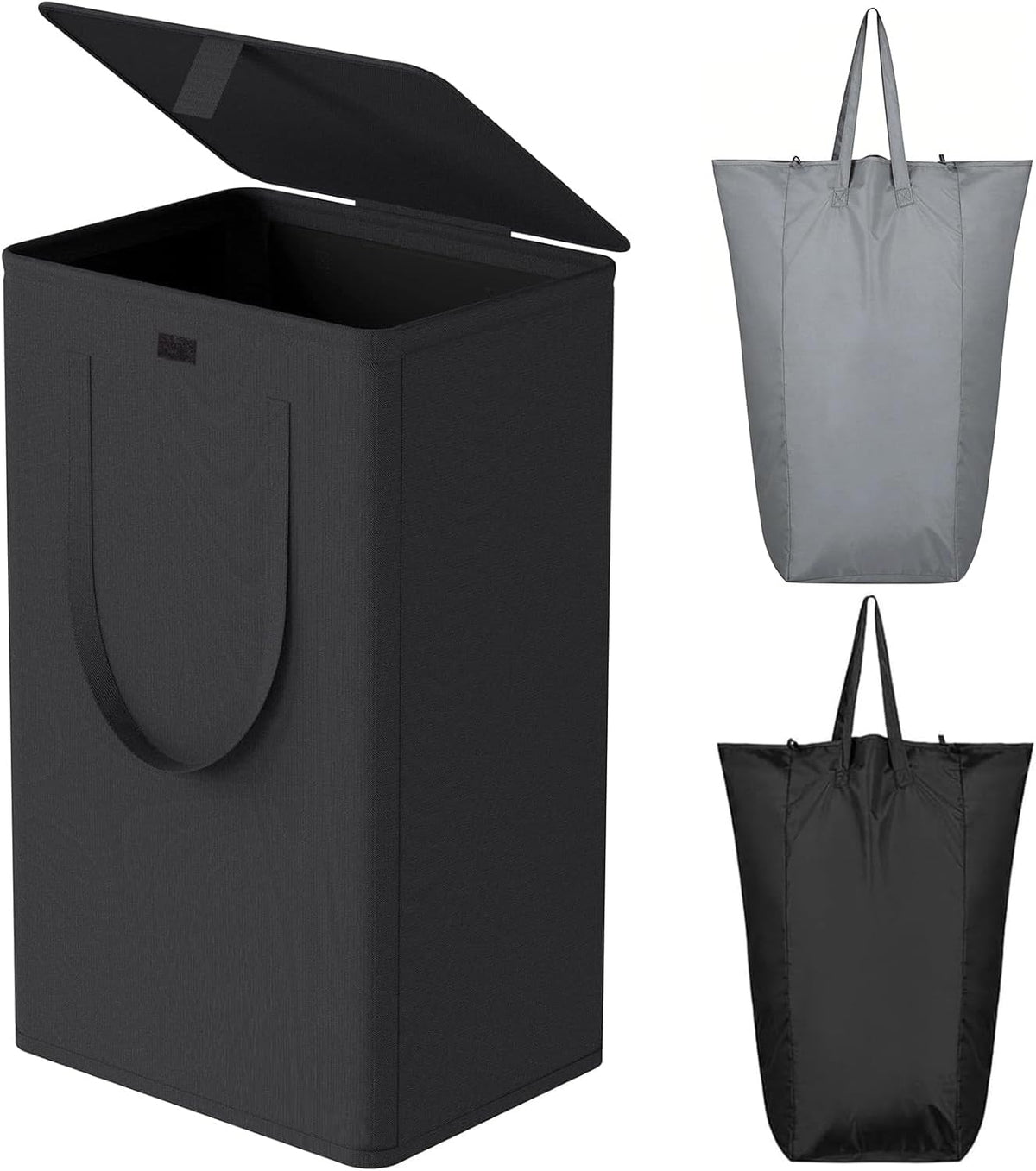 180L Double Laundry Hamper 2 Section with Lid and Removable Bags