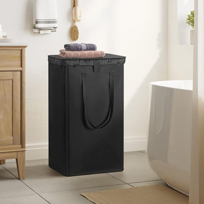 180L Double Laundry Hamper 2 Section with Lid and Removable Bags