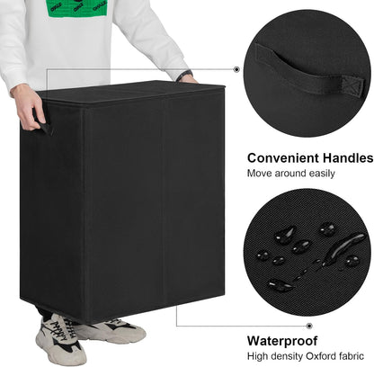 180L Double Laundry Hamper 2 Section with Lid and Removable Bags