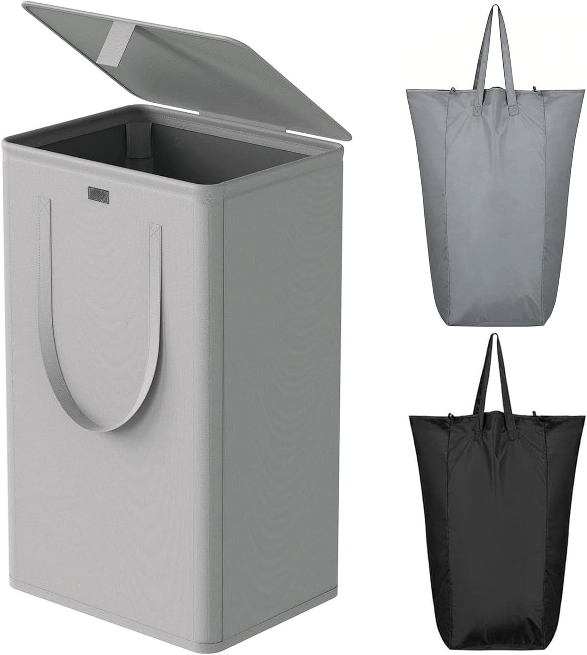 180L Double Laundry Hamper 2 Section with Lid and Removable Bags