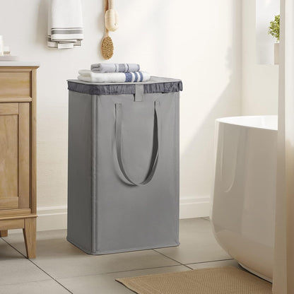 180L Double Laundry Hamper 2 Section with Lid and Removable Bags