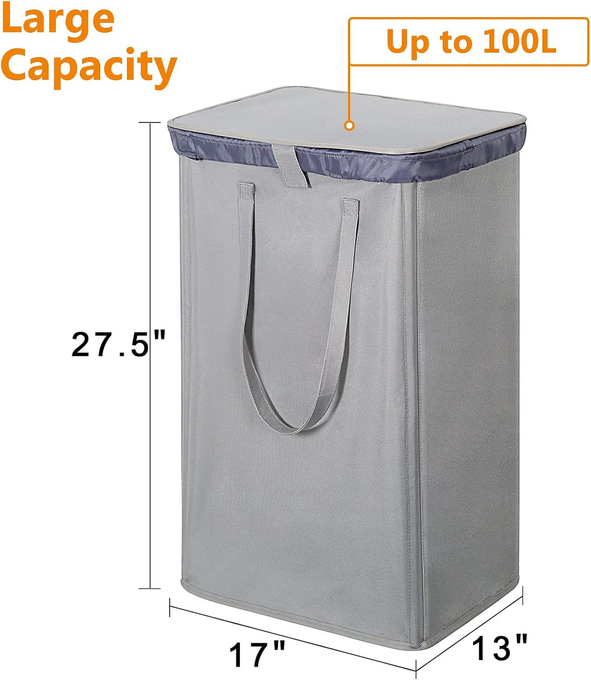 180L Double Laundry Hamper 2 Section with Lid and Removable Bags