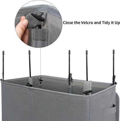 180L Double Laundry Hamper 2 Section with Lid and Removable Bags