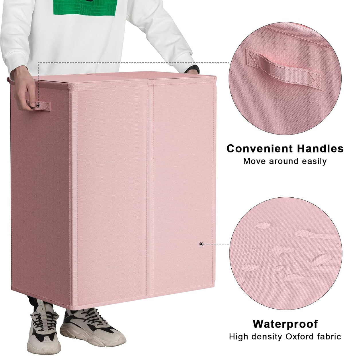 180L Double Laundry Hamper 2 Section with Lid and Removable Bags