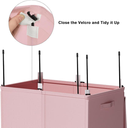180L Double Laundry Hamper 2 Section with Lid and Removable Bags