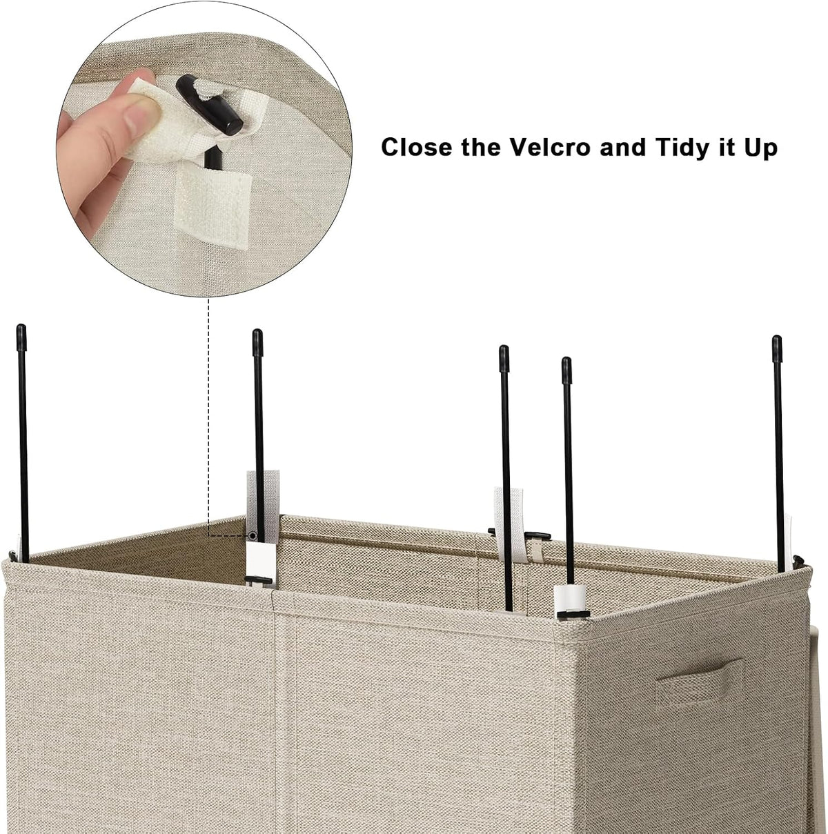 180L Double Laundry Hamper 2 Section with Lid and Removable Bags