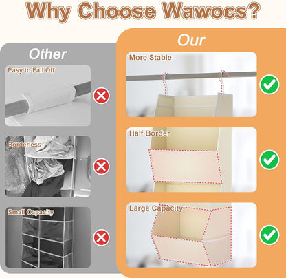 Hanging Closet Organizers and Storage for Kids Room Organization, 3 Tiers