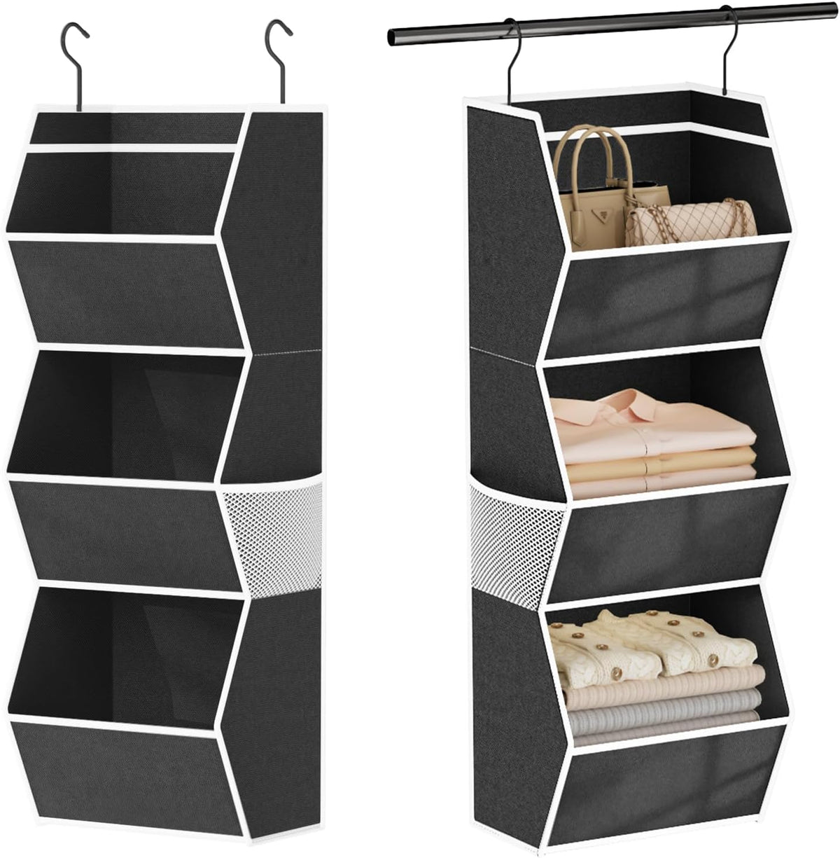 Hanging Closet Organizers and Storage for Kids Room Organization, 3 Tiers