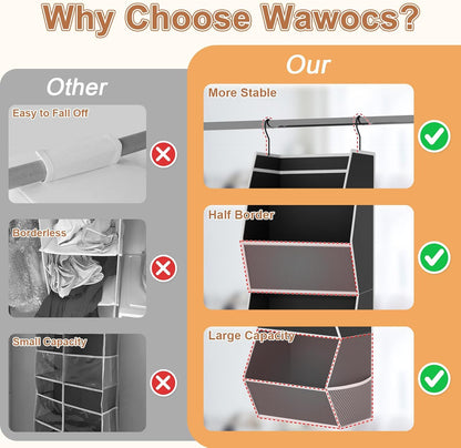 Hanging Closet Organizers and Storage for Kids Room Organization, 3 Tiers
