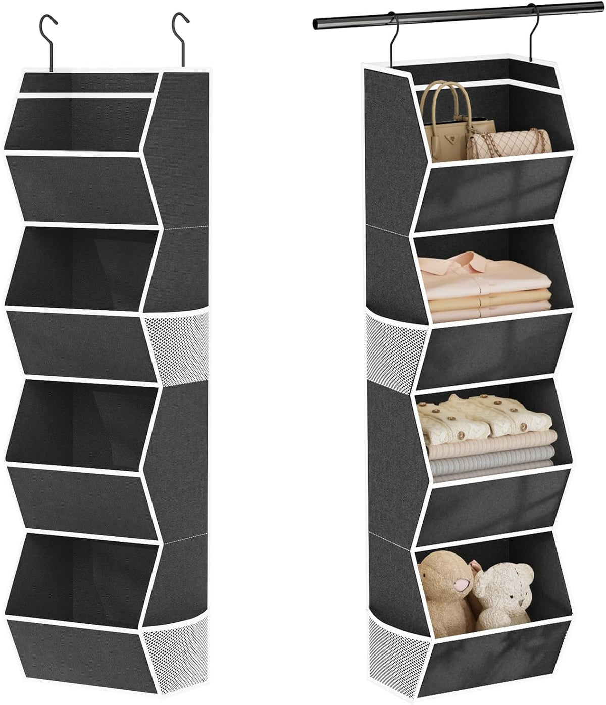 Hanging Closet Organizers and Storage for Kids Room Organization, 3 Tiers