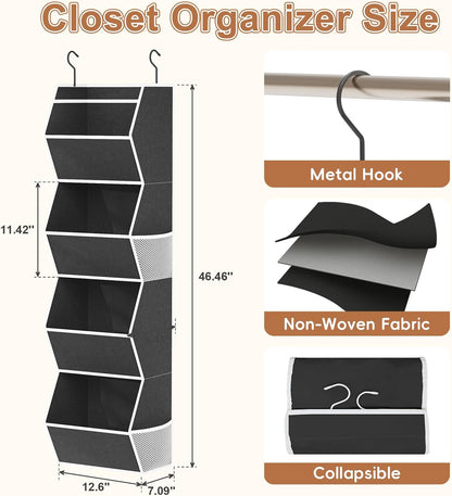 Hanging Closet Organizers and Storage for Kids Room Organization, 3 Tiers
