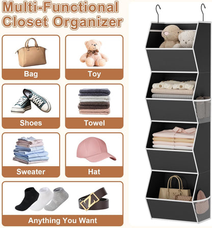 Hanging Closet Organizers and Storage for Kids Room Organization, 3 Tiers