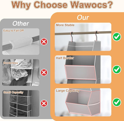 Hanging Closet Organizers and Storage for Kids Room Organization, 3 Tiers