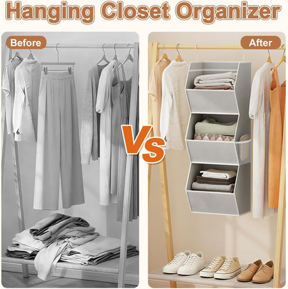 Hanging Closet Organizers and Storage for Kids Room Organization, 3 Tiers