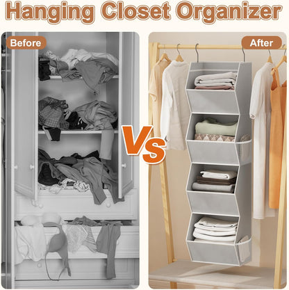 Hanging Closet Organizers and Storage for Kids Room Organization, 3 Tiers