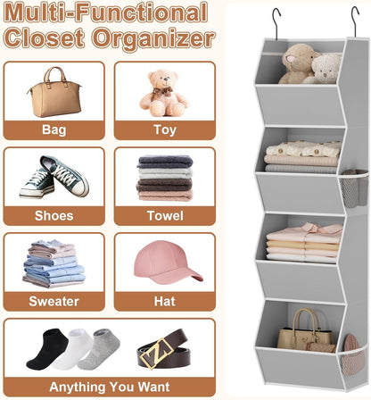 Hanging Closet Organizers and Storage for Kids Room Organization, 3 Tiers