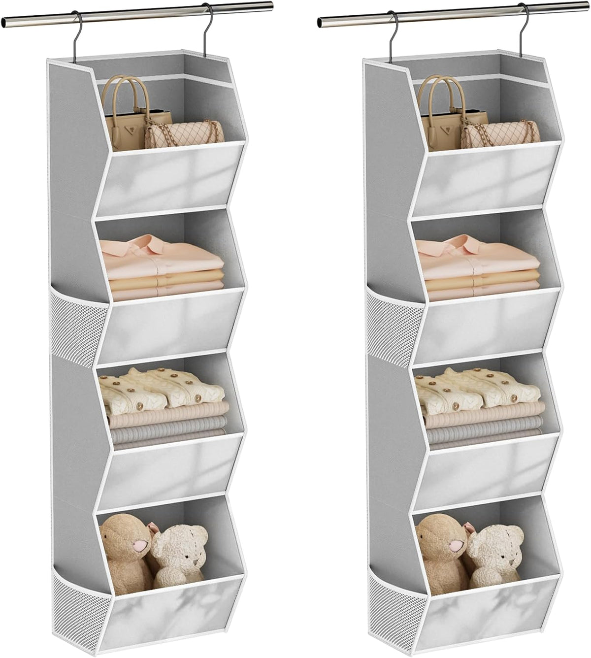 Hanging Closet Organizers and Storage for Kids Room Organization, 3 Tiers