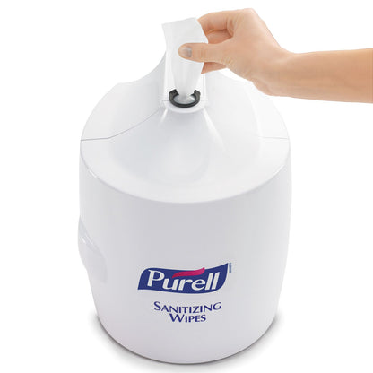 Hand Sanitizing Wipes Wall Mount Dispenser, White, High Capacity Dispenser for 1200/1500 Count Hand Sanitizing Wipes Containers (Pack of 1) – 9019-01