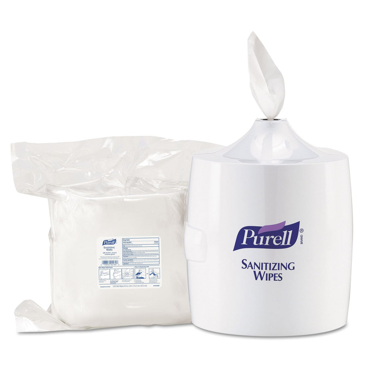 Hand Sanitizing Wipes Wall Mount Dispenser, White, High Capacity Dispenser for 1200/1500 Count Hand Sanitizing Wipes Containers (Pack of 1) – 9019-01