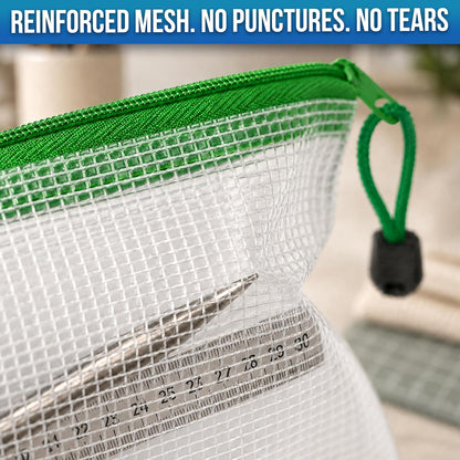 Large Mesh Zipper Pouch B4 (12x15in) - Game Bags for Puzzle and Toy Storage Bags - Board Game Storage Zip Plastic Mesh Bags for Toys & Playroom Organization and Storage Zippered Pouches Folder