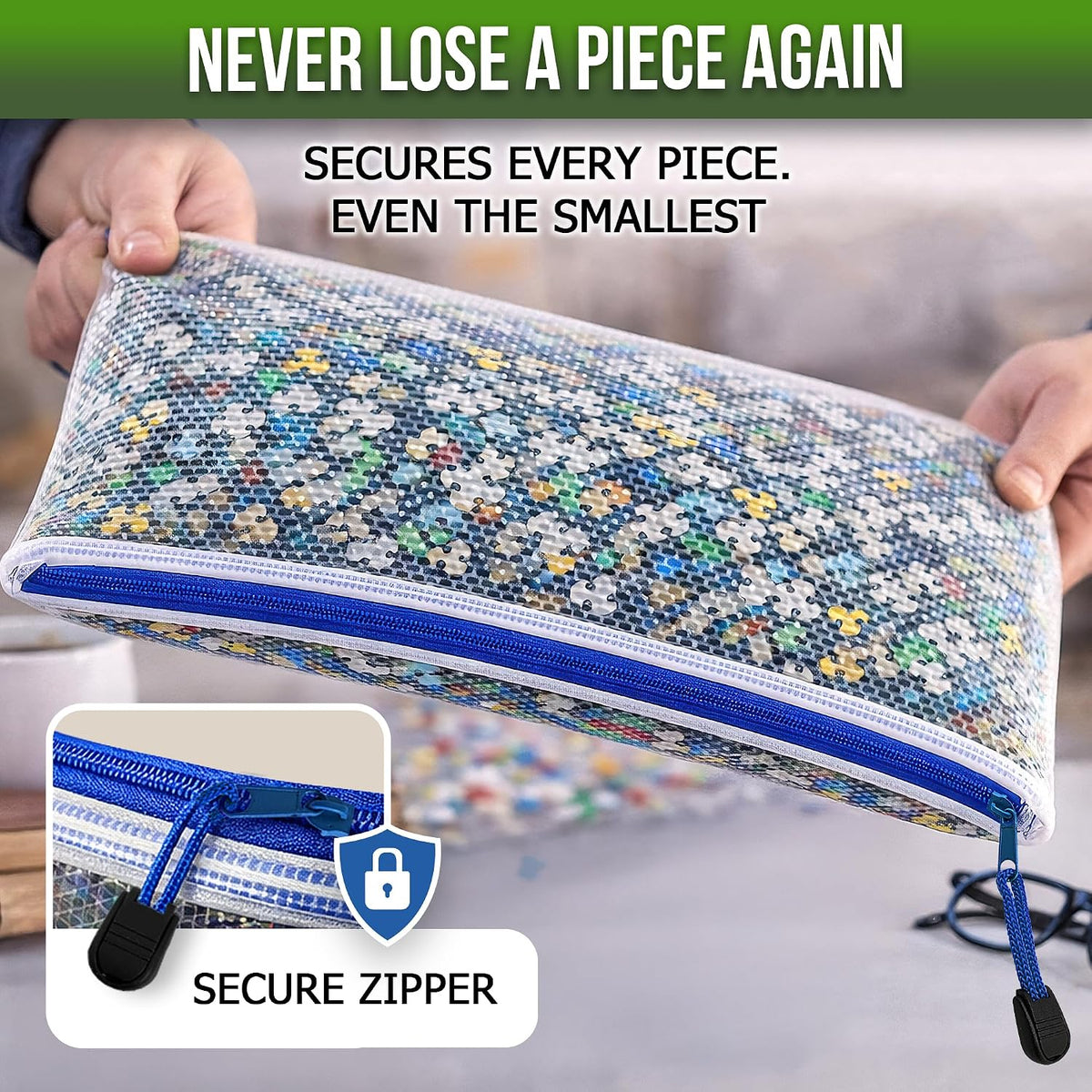 Large Mesh Zipper Pouch B4 (12x15in) - Game Bags for Puzzle and Toy Storage Bags - Board Game Storage Zip Plastic Mesh Bags for Toys & Playroom Organization and Storage Zippered Pouches Folder