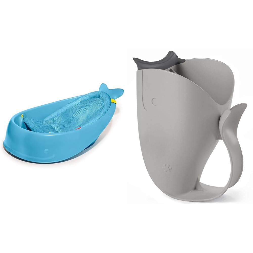 3-Stage Smart Sling Baby Bath Tub and Tear-Free Waterfall Rinser Bundle