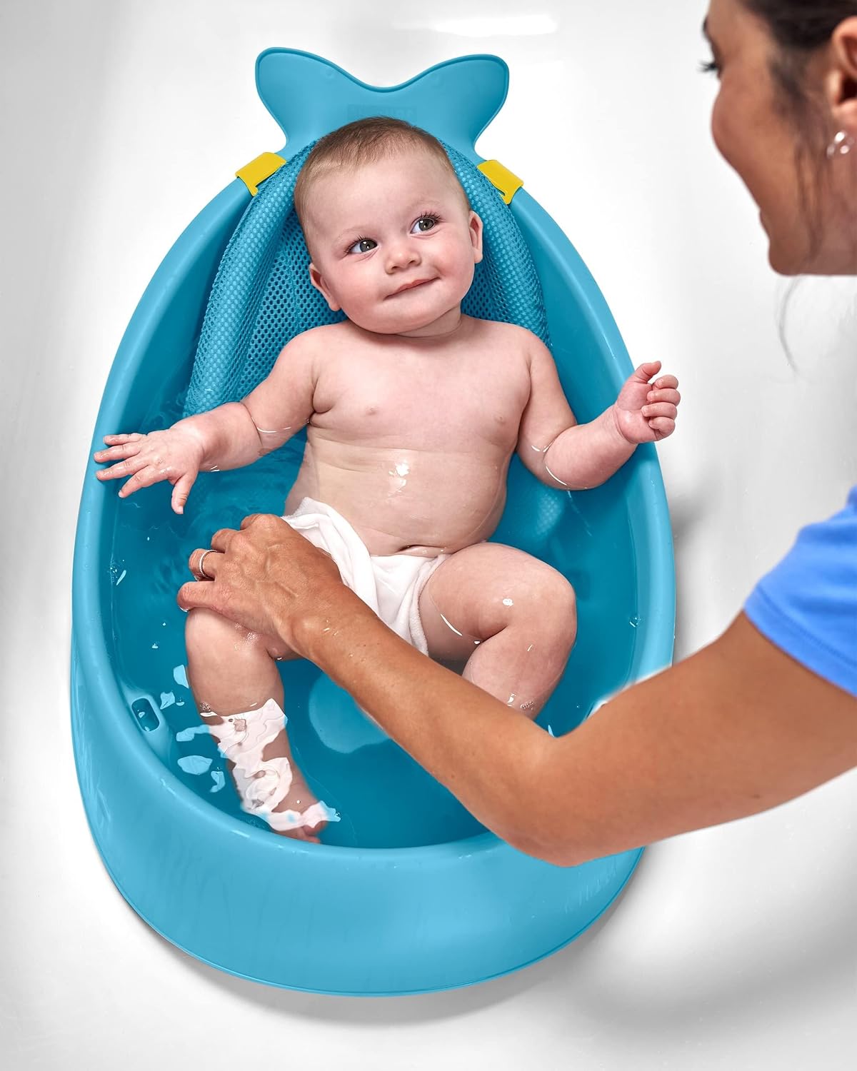 3-Stage Smart Sling Baby Bath Tub and Tear-Free Waterfall Rinser Bundle