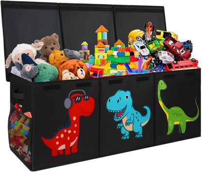 Extra Large Toy Box, Collapsible Storage Organizer with Lids, 40"x14"x16"