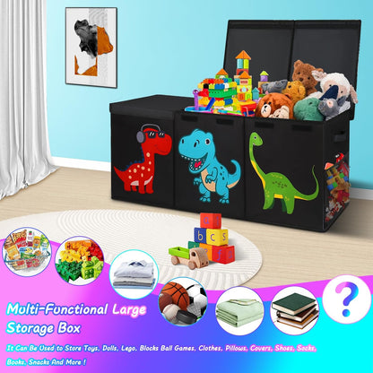 Extra Large Toy Box, Collapsible Storage Organizer with Lids, 40"x14"x16"