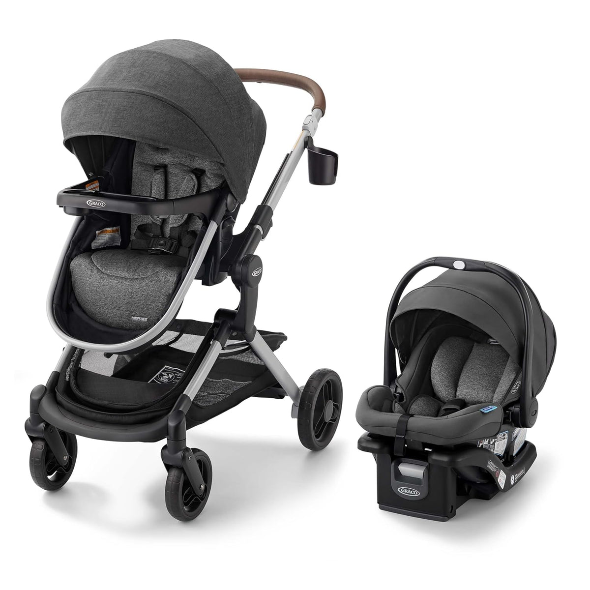 Modes Nest Travel System, 3-in-1 Modular Carseat Stroller Combo, Includes the SnugRide DLX Infant Car Seat and Baby Stroller, Adjustable Slide2Me Car Seat Carrier to Toddler Stroller, Sullivan