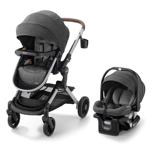Modes Nest Travel System, 3-in-1 Modular Carseat Stroller Combo, Includes the SnugRide DLX Infant Car Seat and Baby Stroller, Adjustable Slide2Me Car Seat Carrier to Toddler Stroller, Sullivan