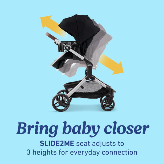 Modes Nest Travel System, 3-in-1 Modular Carseat Stroller Combo, Includes the SnugRide DLX Infant Car Seat and Baby Stroller, Adjustable Slide2Me Car Seat Carrier to Toddler Stroller, Sullivan