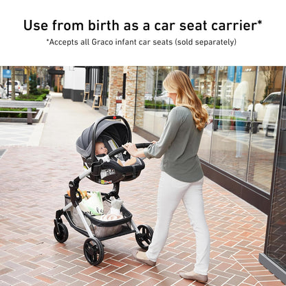 Modes Nest Travel System, 3-in-1 Modular Carseat Stroller Combo, Includes the SnugRide DLX Infant Car Seat and Baby Stroller, Adjustable Slide2Me Car Seat Carrier to Toddler Stroller, Sullivan