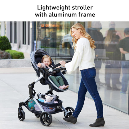 Modes Nest Travel System, 3-in-1 Modular Carseat Stroller Combo, Includes the SnugRide DLX Infant Car Seat and Baby Stroller, Adjustable Slide2Me Car Seat Carrier to Toddler Stroller, Sullivan