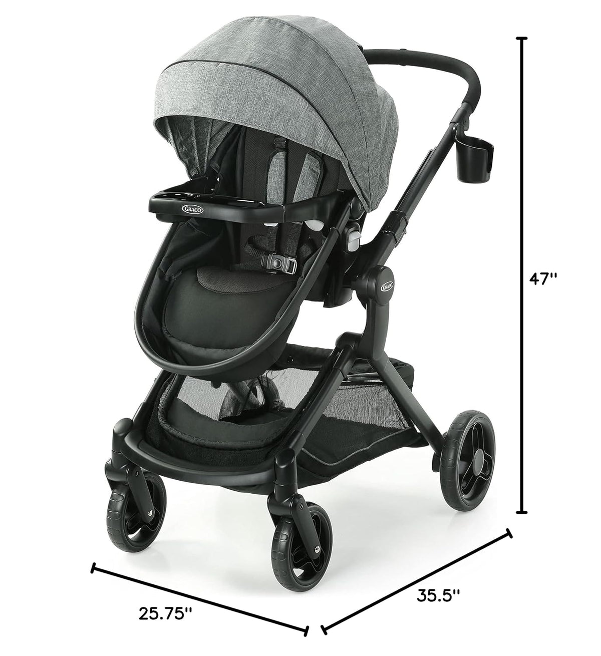 Modes Nest Travel System, 3-in-1 Modular Carseat Stroller Combo, Includes the SnugRide DLX Infant Car Seat and Baby Stroller, Adjustable Slide2Me Car Seat Carrier to Toddler Stroller, Sullivan