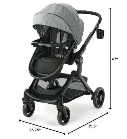 Modes Nest Travel System, 3-in-1 Modular Carseat Stroller Combo, Includes the SnugRide DLX Infant Car Seat and Baby Stroller, Adjustable Slide2Me Car Seat Carrier to Toddler Stroller, Sullivan