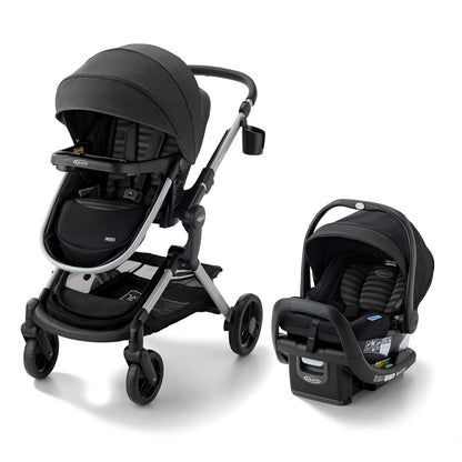 Modes Nest Travel System, 3-in-1 Modular Carseat Stroller Combo, Includes the SnugRide DLX Infant Car Seat and Baby Stroller, Adjustable Slide2Me Car Seat Carrier to Toddler Stroller, Sullivan