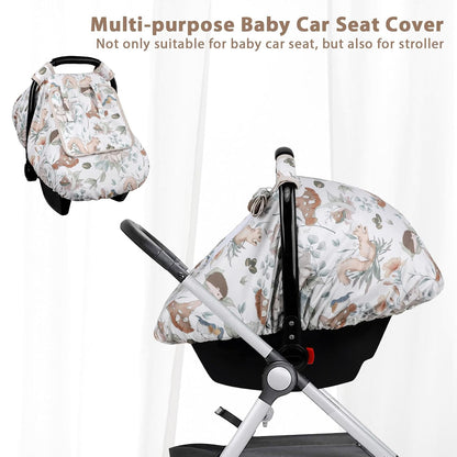 Car Seat Cover Baby Girl, Warm Winter Carseat Cover for Baby, Kick-Proof Infant Car Seat Cover with Peep Window, Windproof & Cozy, Pink Rainbow