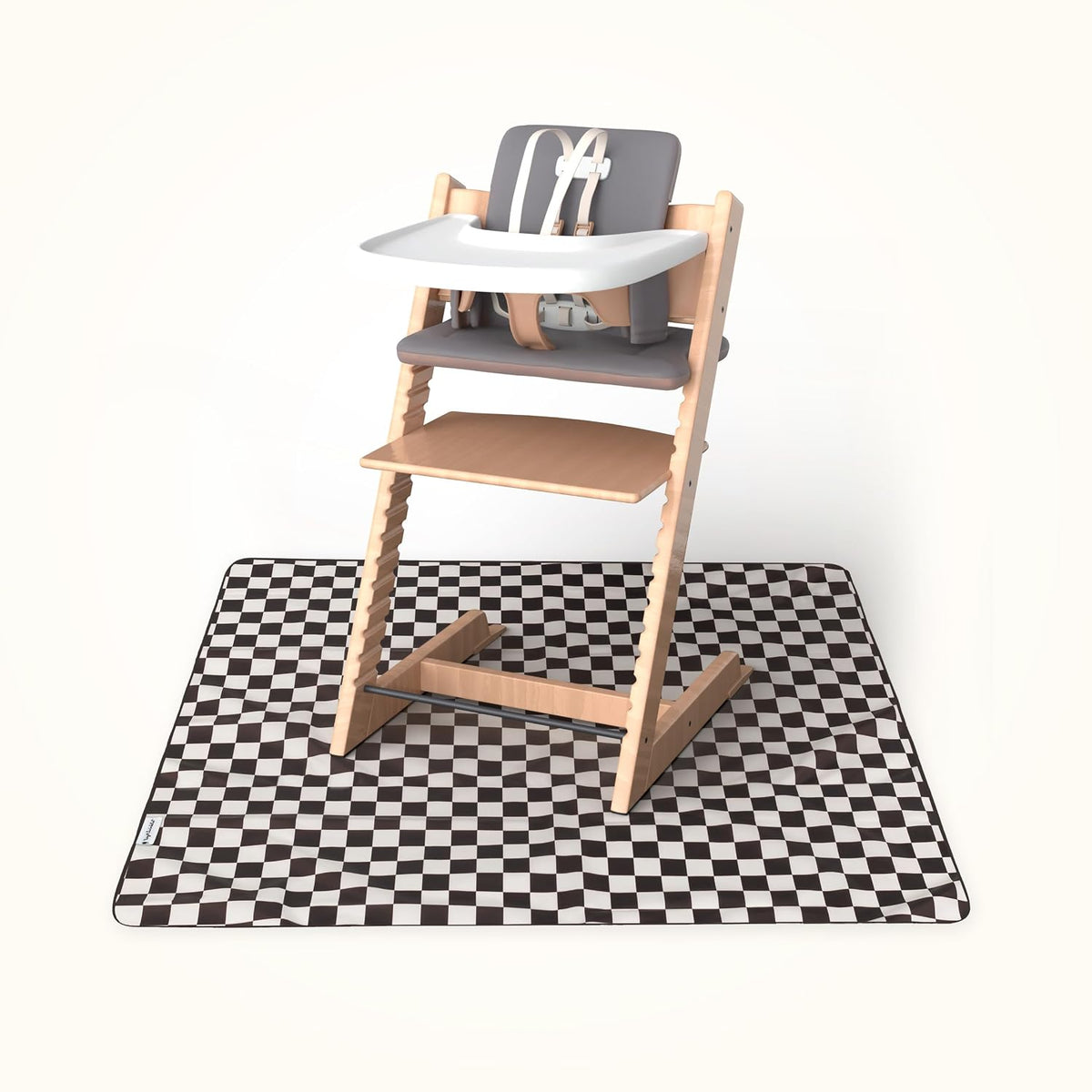 Splat Mat for Under High Chair or Table | 51" x 51" Waterproof & Mess-Proof High Chair Mat for Baby, Machine Washable for Mealtime or Art (Luna)